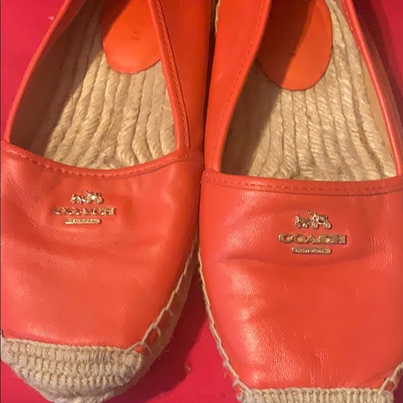 🤩🥰 Coach leather orange espadrilles size 6B - Picture 6 of 7